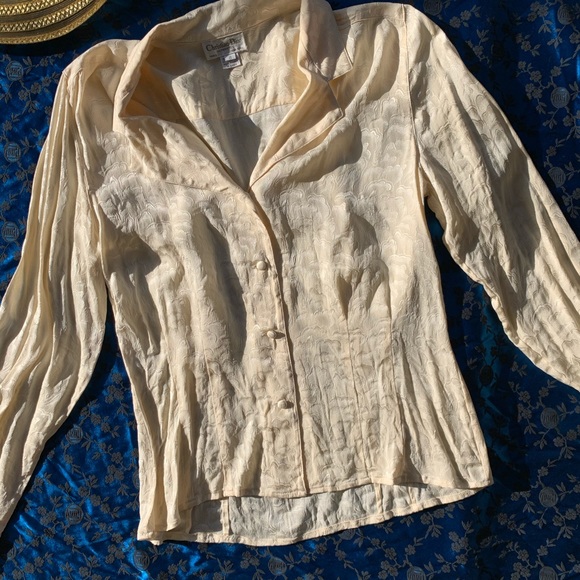 Vintage Christian Dior Silk Clouds Blouse - Picture 2 of 8